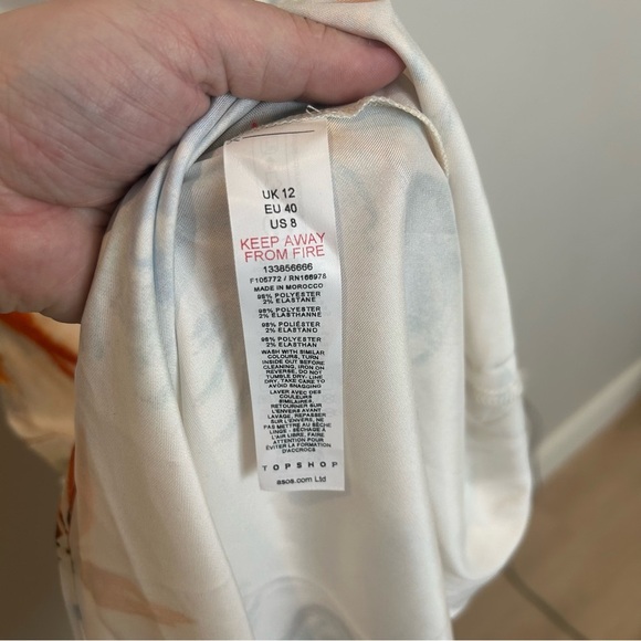 Women’s Top Shop Square Neck Tie Shoulder Cami Slip Dress, Floral, 8 - Picture 5 of 5